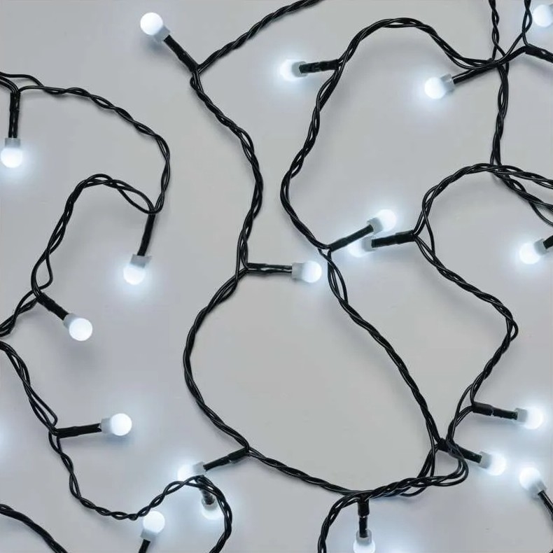 LED Outdoor Christmas String Lights, 80xLED/8 Functions, 13m, Cool White, IP44