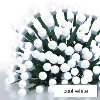 LED Outdoor Christmas String Lights, 80xLED/8 Functions, 13m, Cool White, IP44