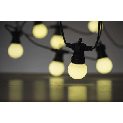 LED Outdoor decorative chain 10xLED/10m IP44 white