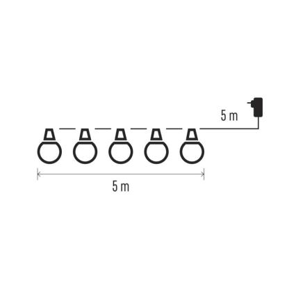 LED Outdoor decorative chain 10xLED/10m IP44 white
