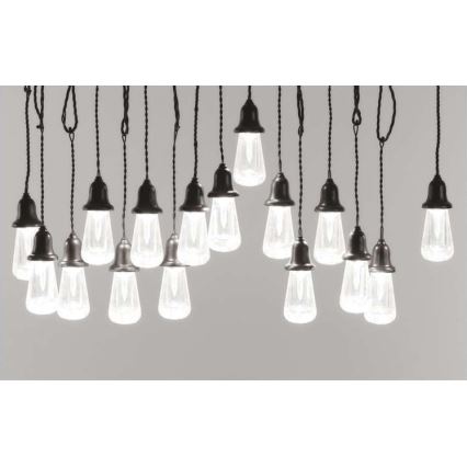 LED Outdoor decorative chain 16xLED 8,6m IP44 cool white
