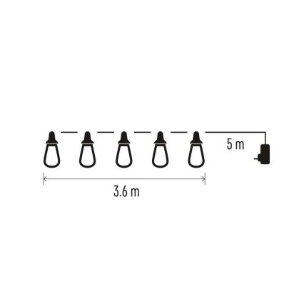 LED Outdoor decorative chain 16xLED 8,6m IP44 cool white