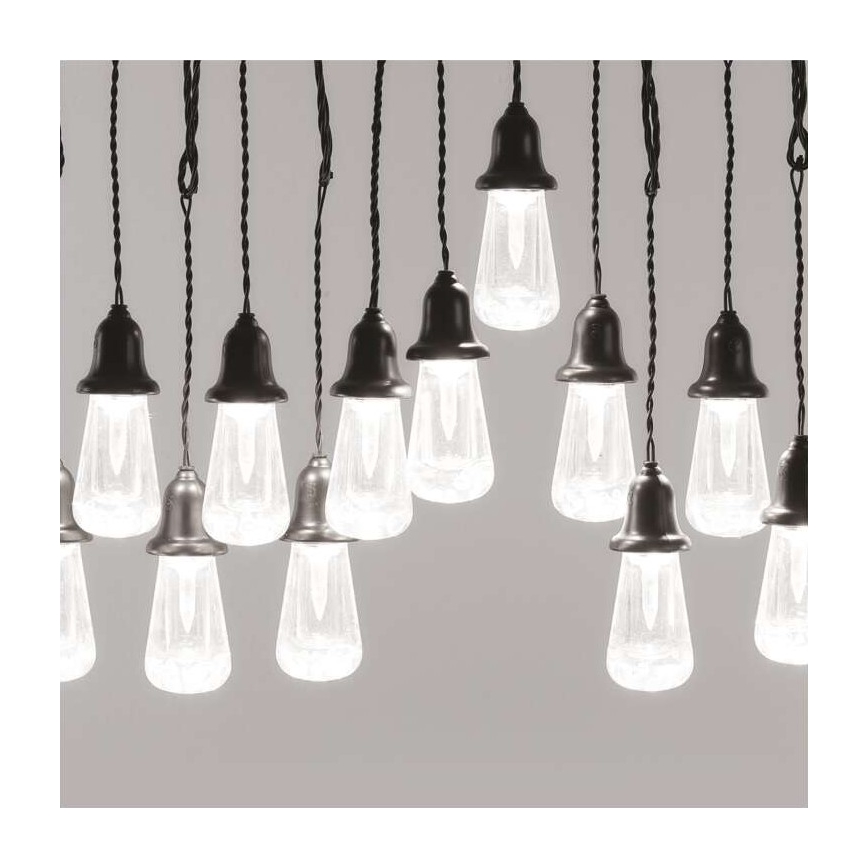 LED Outdoor Decorative String Lights, 16 LEDs, 8.6 m, IP44, Cool White