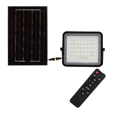 LED Outdoor dimmable solar floodlight LED/6W/3,2V IP65 6400K black + remote control