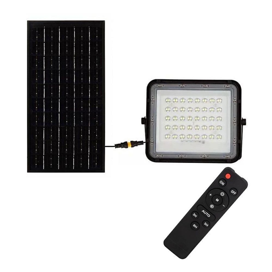 LED Outdoor dimmable solar reflektor LED/10W/3,2V IP65 4000K black + remote control