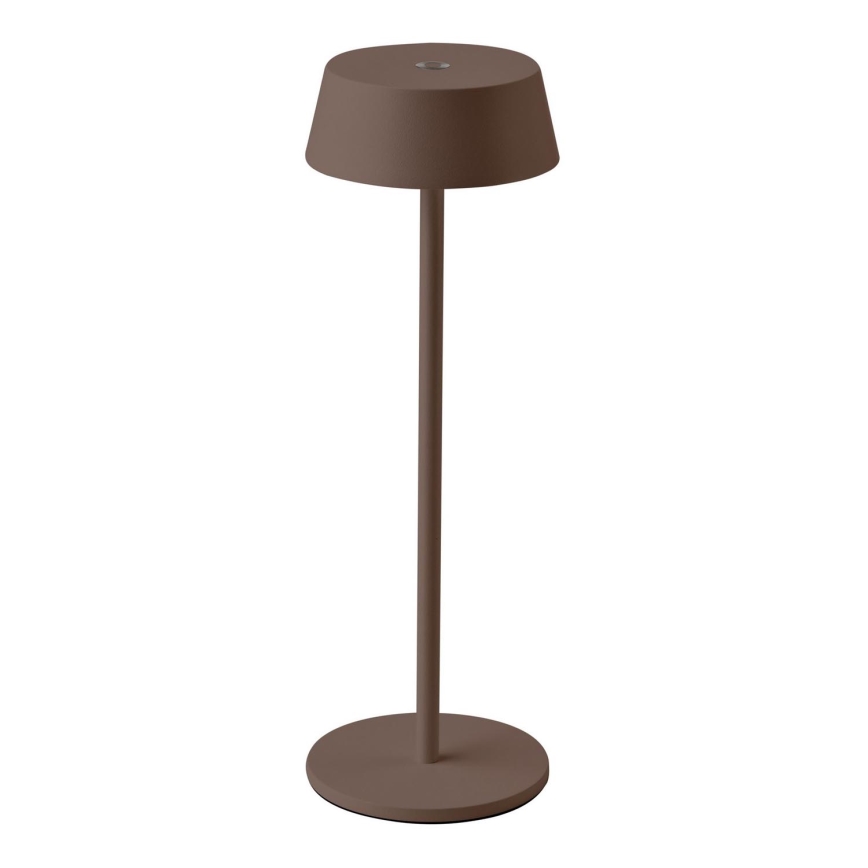 LED Outdoor dimmable touch rechargeable table lamp LED/2W/5V 4400 mAh IP54 brown