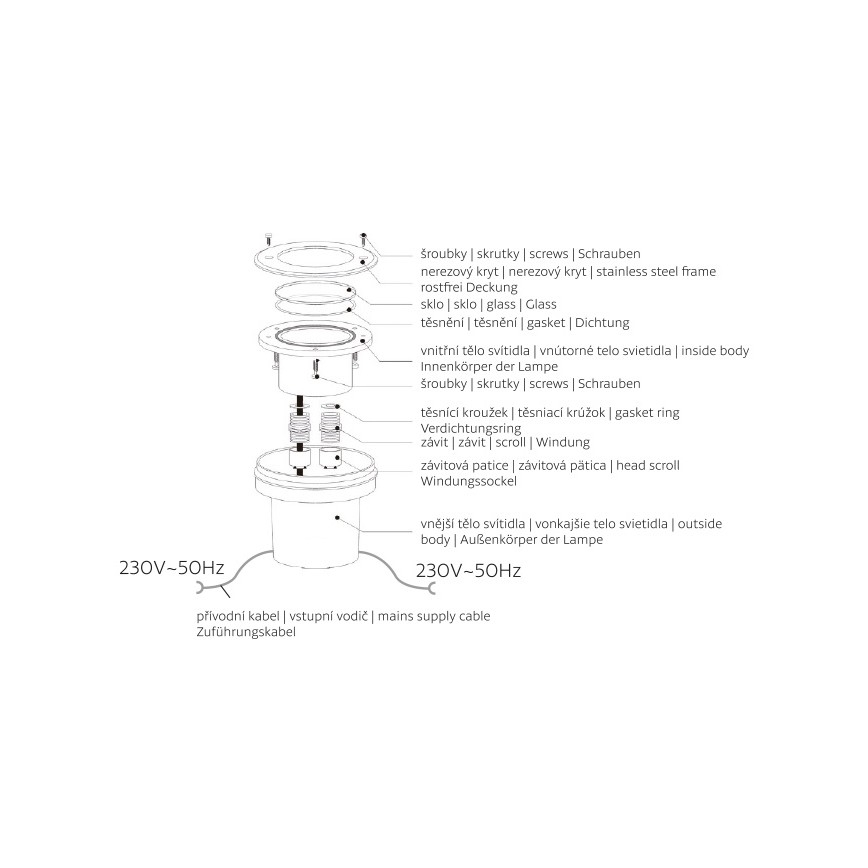 LED Outdoor driveway light ROAD LED/0,5W/230V IP67 6000K