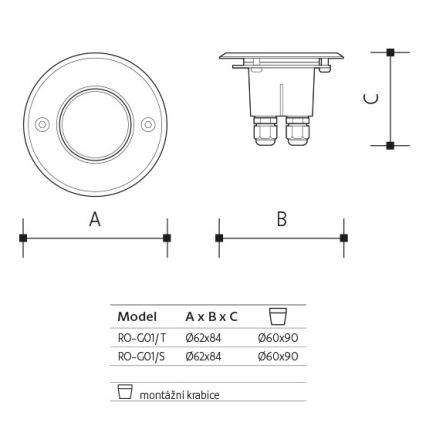 LED Outdoor driveway light ROAD LED/0,5W/230V IP67 6000K