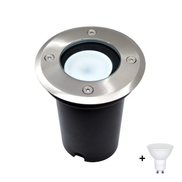LED Outdoor driveways light 1xGU10/6W/230V IP67 matte chrome