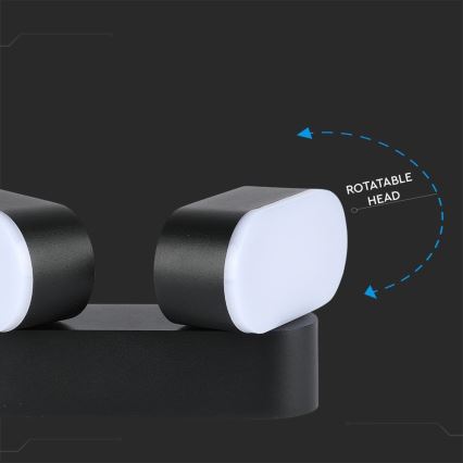 LED Outdoor flexible wall light 2xLED/12W/230V IP65 black