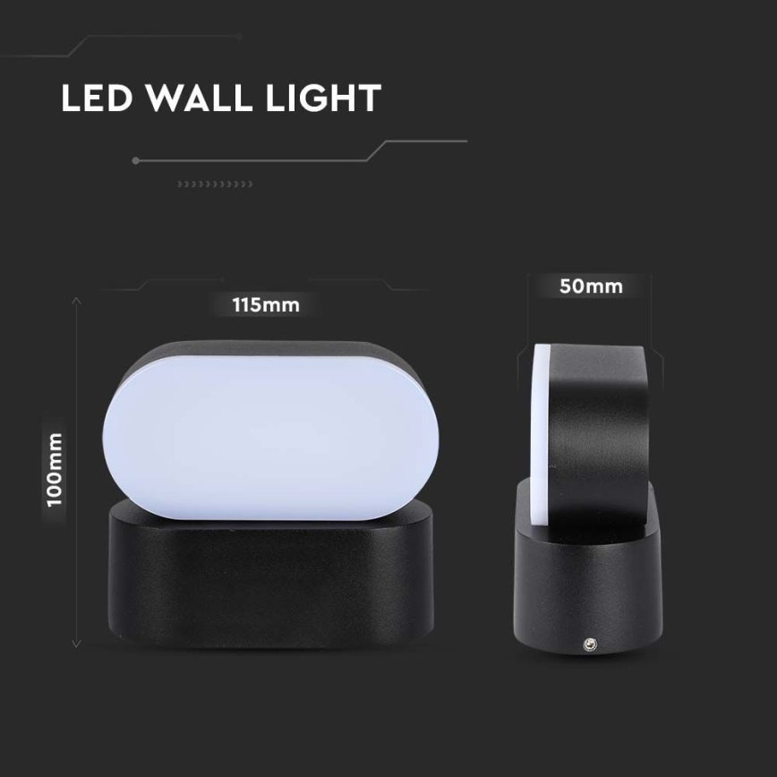 LED Outdoor flexible wall light LED/5W/230V 3000K IP65 black