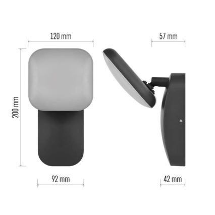 LED Outdoor flexible wall light NIKA LED/12,5W/230V IP44