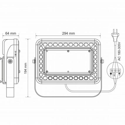 LED Outdoor flood light PROFI LED/100W/180-305V IP65