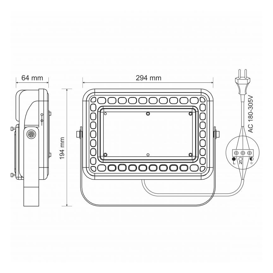 LED Outdoor flood light PROFI LED/100W/180-305V IP65