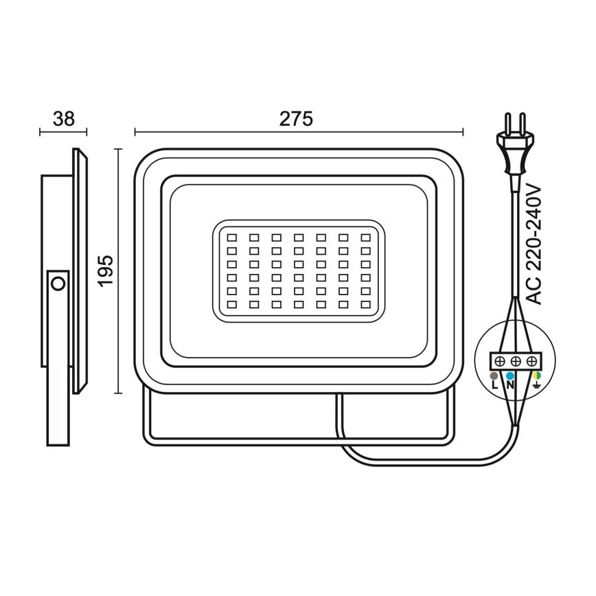 LED Outdoor floodlight LED/100W/230V 4000K IP65 black