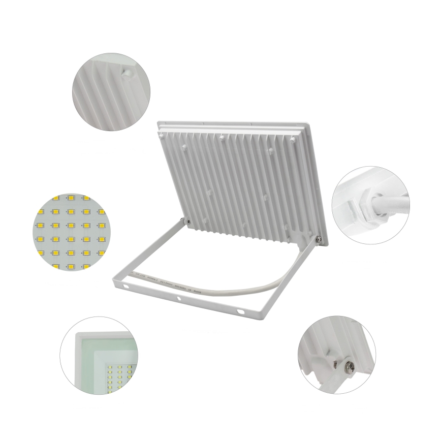 LED Outdoor floodlight NOCTIS LUX 3 LED/100W/230V 4000K IP65 white