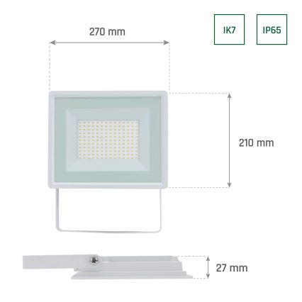 LED Outdoor floodlight NOCTIS LUX 3 LED/100W/230V 4000K IP65 white