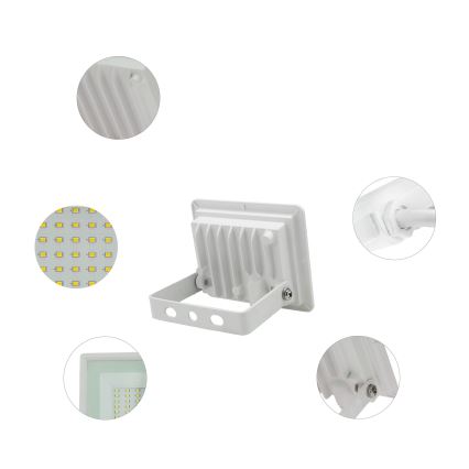 LED Outdoor floodlight NOCTIS LUX 3 LED/10W/230V 4000K IP65 white