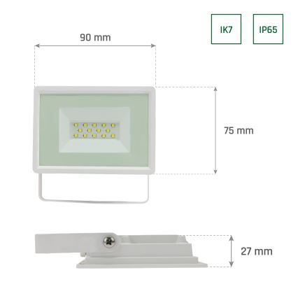 LED Outdoor floodlight NOCTIS LUX 3 LED/10W/230V 4000K IP65 white