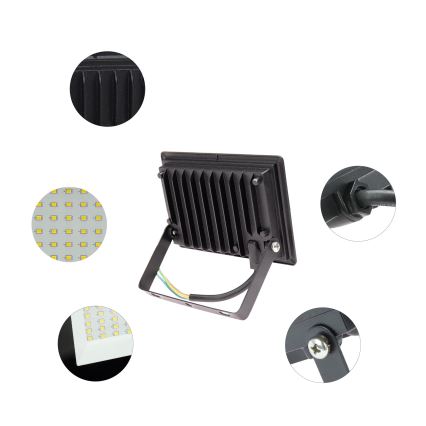 LED Outdoor floodlight NOCTIS LUX 3 LED/20W/230V 4000K IP65 black