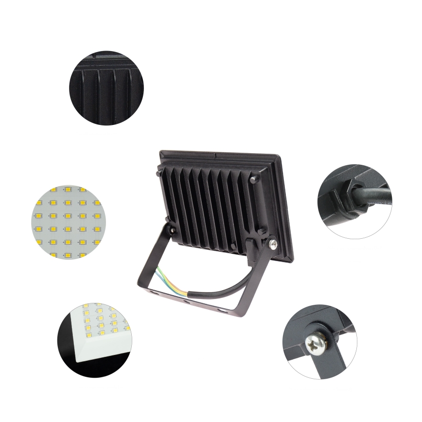 LED Outdoor floodlight NOCTIS LUX 3 LED/20W/230V 4000K IP65 black
