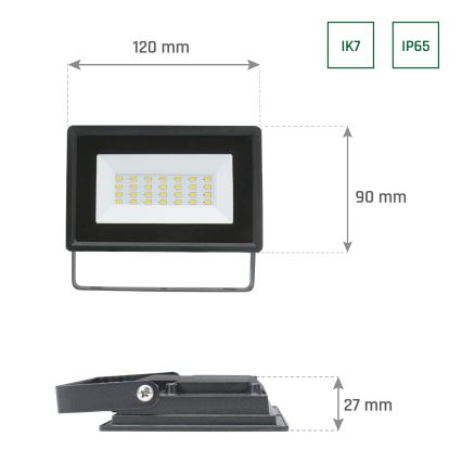 LED Outdoor floodlight NOCTIS LUX 3 LED/20W/230V 4000K IP65 black
