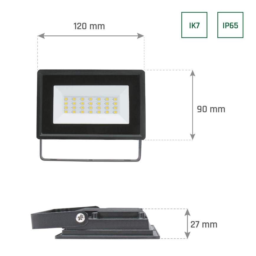 LED Outdoor floodlight NOCTIS LUX 3 LED/20W/230V 4000K IP65 black