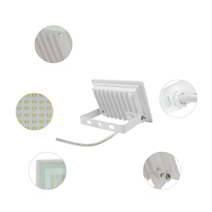 LED Outdoor floodlight NOCTIS LUX 3 LED/20W/230V 4000K IP65 white