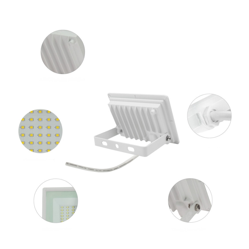 LED Outdoor floodlight NOCTIS LUX 3 LED/20W/230V 4000K IP65 white