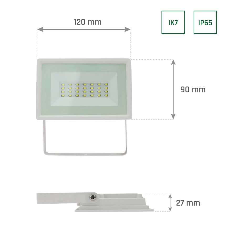LED Outdoor floodlight NOCTIS LUX 3 LED/20W/230V 4000K IP65 white