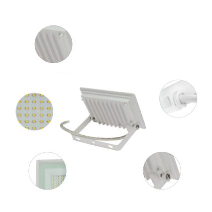 LED Outdoor floodlight NOCTIS LUX 3 LED/30W/230V 3000K IP65 white