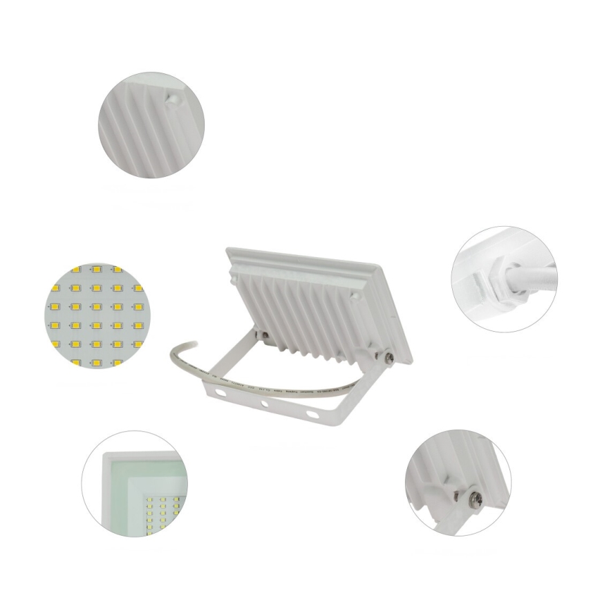 LED Outdoor floodlight NOCTIS LUX 3 LED/30W/230V 3000K IP65 white