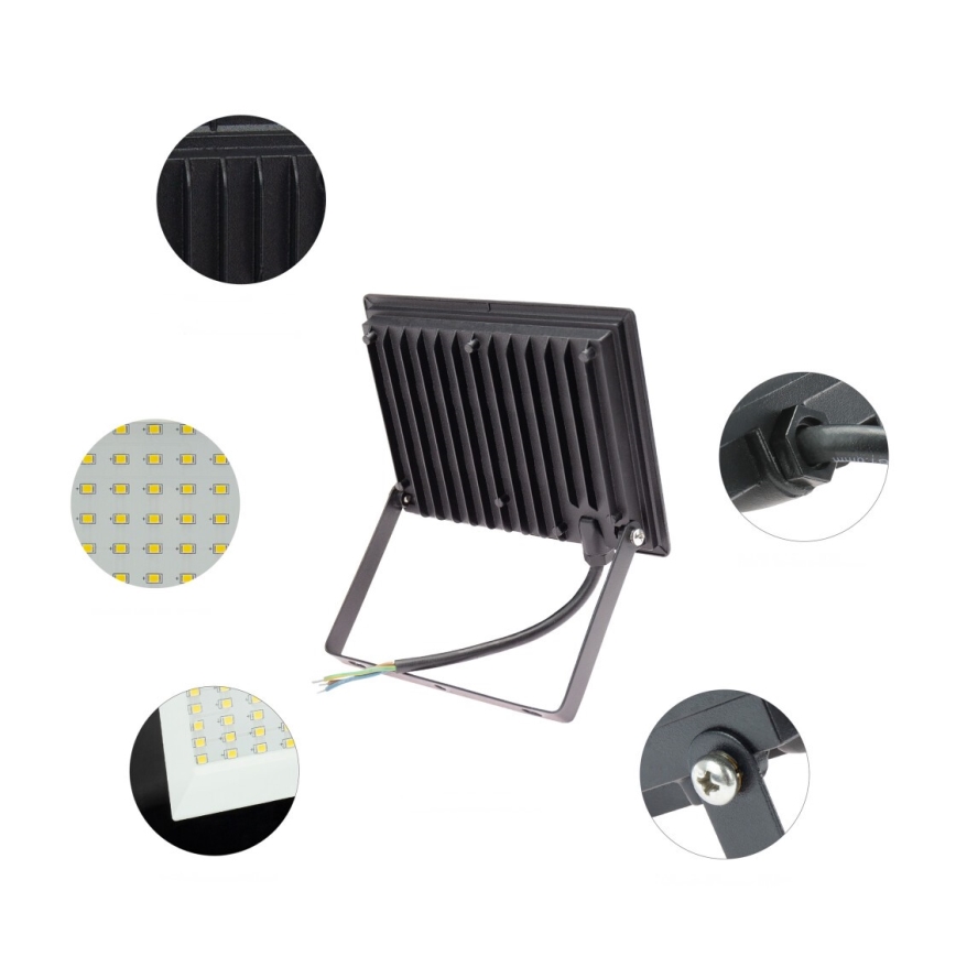 LED Outdoor floodlight NOCTIS LUX 3 LED/50W/230V 6000K IP65 black