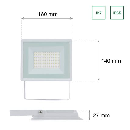 LED Outdoor floodlight NOCTIS LUX 3 LED/50W/230V IP65 white