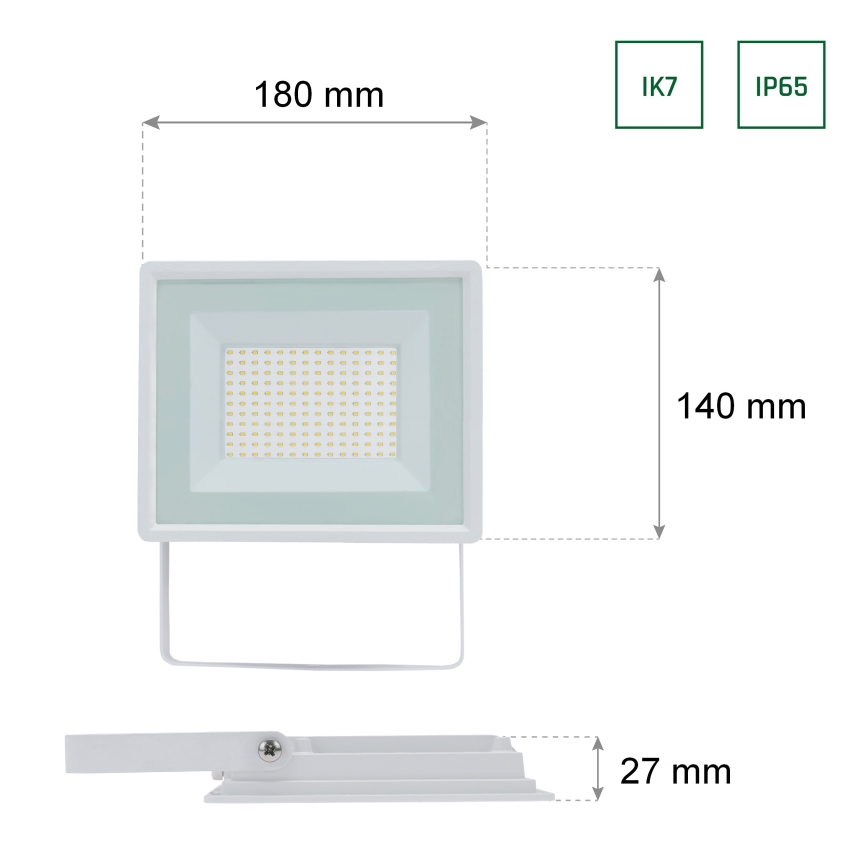 LED Outdoor floodlight NOCTIS LUX 3 LED/50W/230V IP65 white