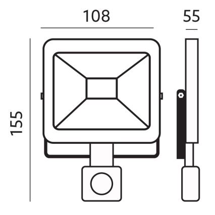LED Outdoor floodlight with a sensor LED/10W/230V 6500K IP44