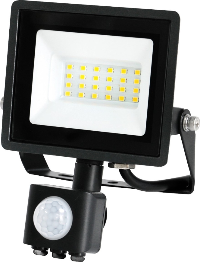 LED Outdoor floodlight with a sensor LED/20W/230V IP44 6500K black