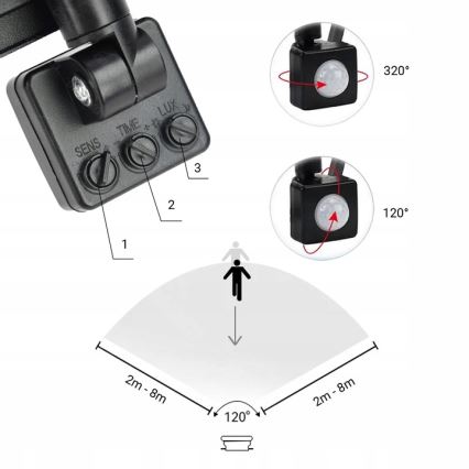 LED Outdoor floodlight with a sensor LED/30W/230V 4000K IP65 black
