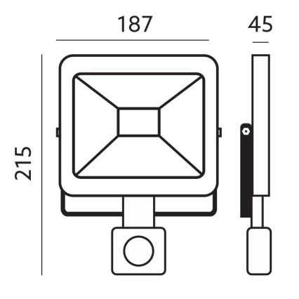 LED Outdoor floodlight with a sensor LED/30W/230V 6500K IP44