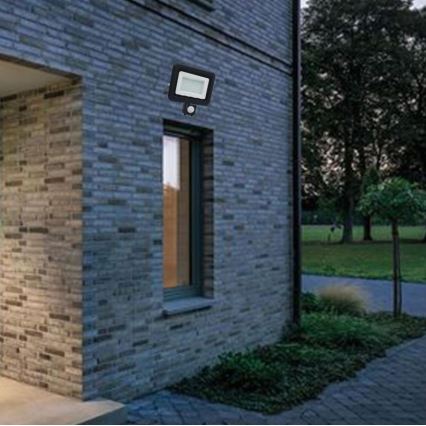 LED Outdoor floodlight with a sensor LED/50W/230V 4000K IP44 black