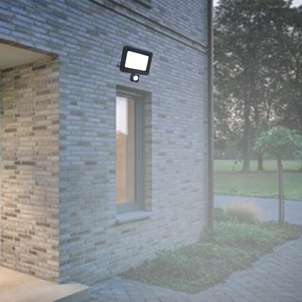 LED Outdoor floodlight with a sensor LED/50W/230V 4000K IP44 black