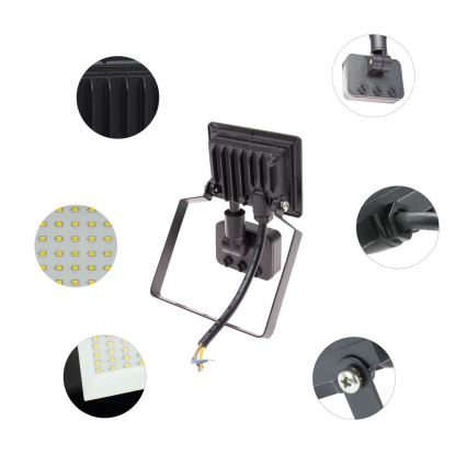 LED Outdoor floodlight with a sensor NOCTIS LUX 3 LED/10W/230V 4000K IP44 black