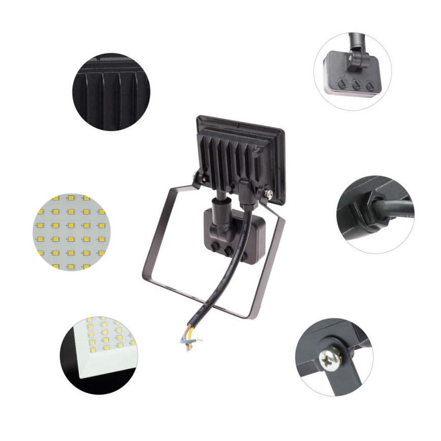 LED Outdoor floodlight with a sensor NOCTIS LUX 3 LED/10W/230V 4000K IP44 black