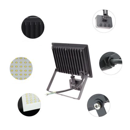 LED Outdoor floodlight with a sensor NOCTIS LUX 3 LED/50W/230V 4000K IP44 black