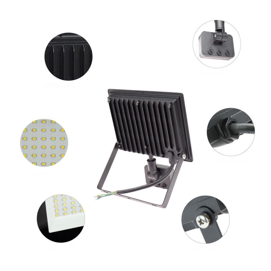 LED Outdoor floodlight with a sensor NOCTIS LUX 3 LED/50W/230V 4000K IP44 black