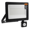 LED Outdoor Floodlight with Motion and Dusk Sensor, 100W, 230V, 4500K, IP65, Black