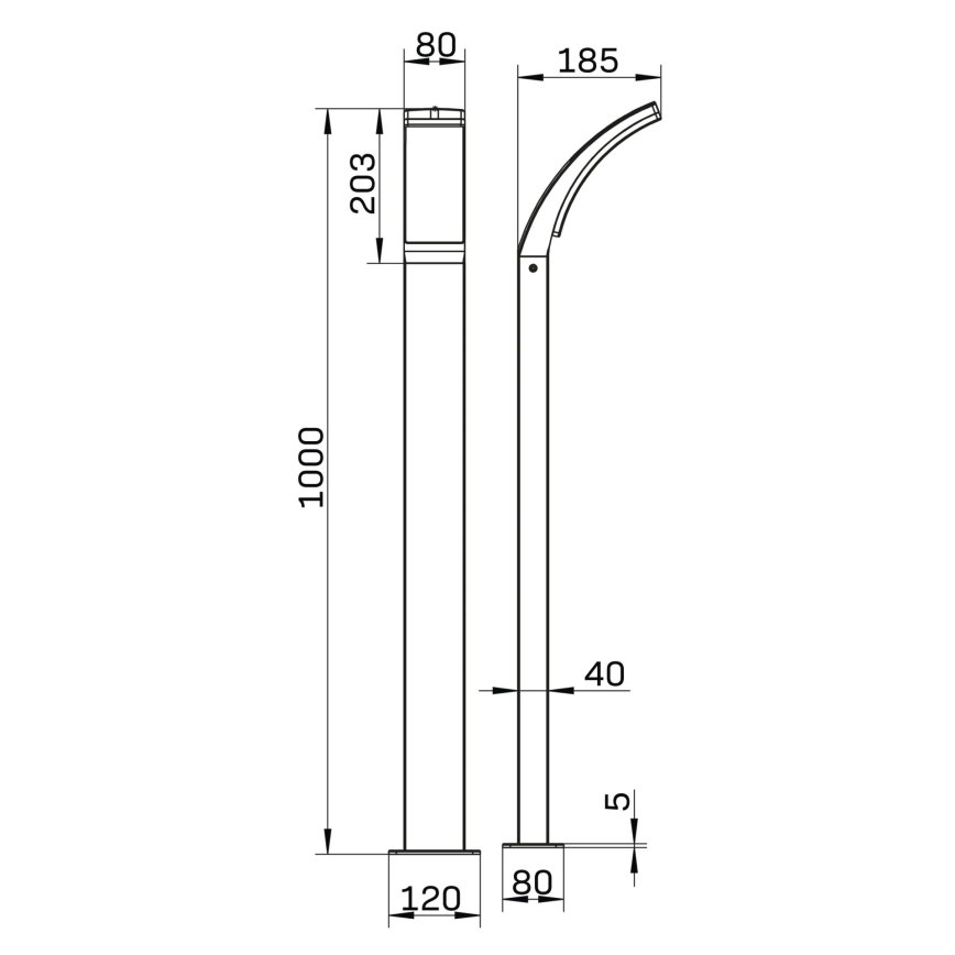 LED Outdoor lamp AMY LED/12W/230V 100 cm IP44 black
