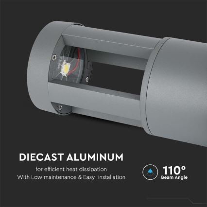 LED Outdoor lamp LED/10W/230V 25cm 3000K IP65 grey