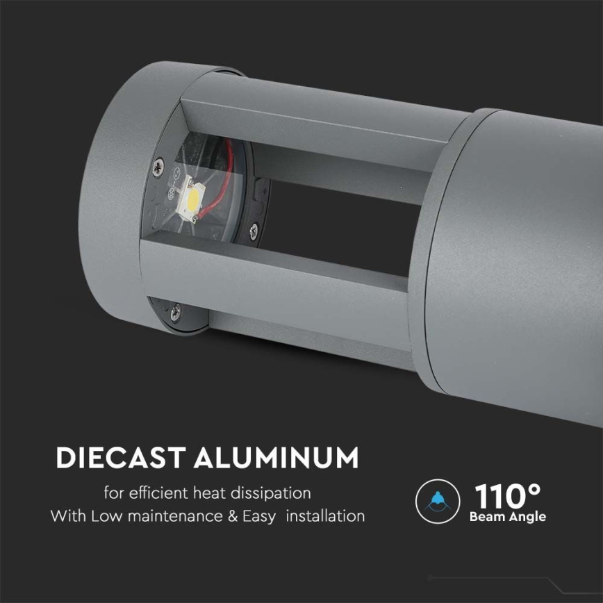 LED Outdoor lamp LED/10W/230V 25cm 3000K IP65 grey
