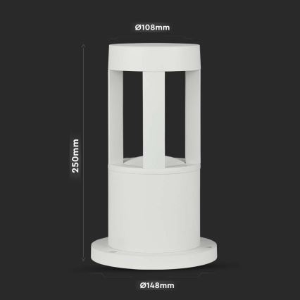 LED Outdoor lamp LED/10W/230V 25cm 4000K IP65 white